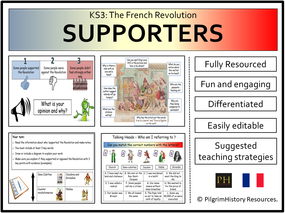 KS3 French Revolution: Supporters of the Revolution