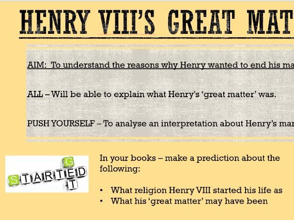 Henry VIII's Great Matter