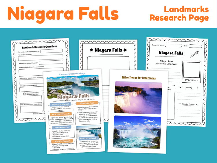 Niagara Falls Landmark Research Project | Geography Worksheets
