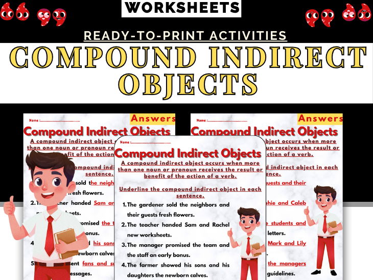 Compound Indirect Objects Worksheets | Grammar Practice for Grades 3–6