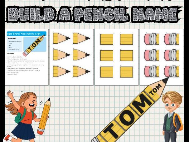 Build-a-Pencil Name Writing Craft | Back-to-School Fine Motor & Bulletin Board