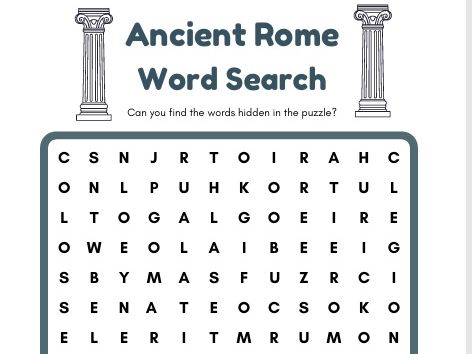 Ancient Rome printable wordsearch