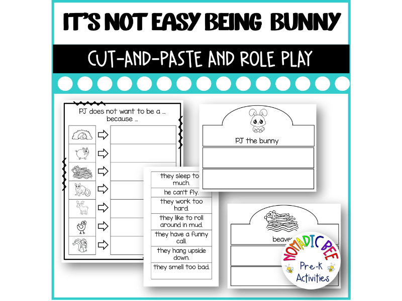 It's Not Easy Being a Bunny Roleplay Headbands and Cut-and-Paste Activity