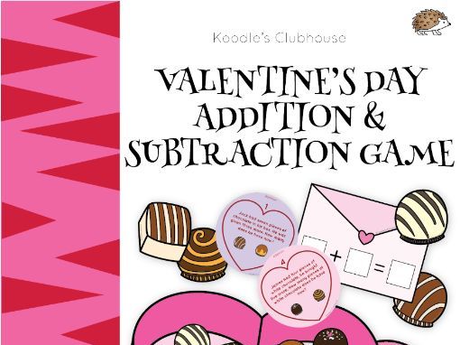 Valentine’s day addition & subtraction game