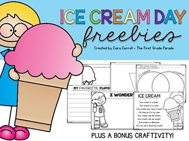 Ice Cream Day Freebies Teaching Resources