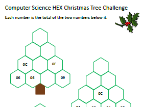 Computer Science Christmas Worksheet - Number Puzzles in Binary & Hexadecimal