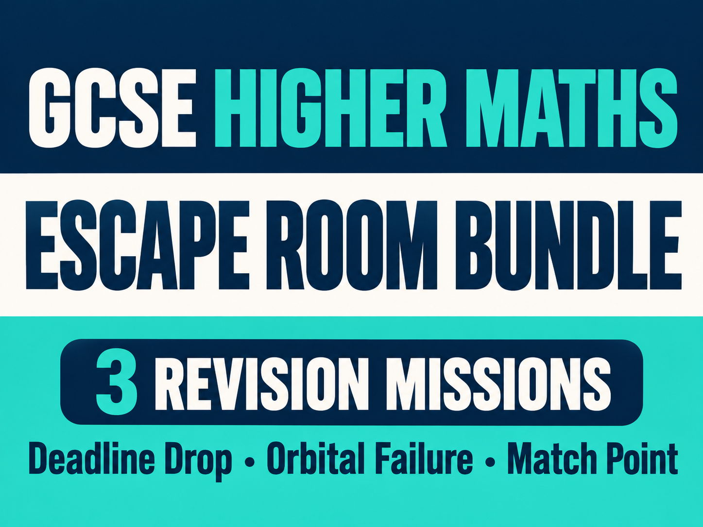 GCSE Higher Maths Escape Room Bundle | 3 Revision Missions & Activities