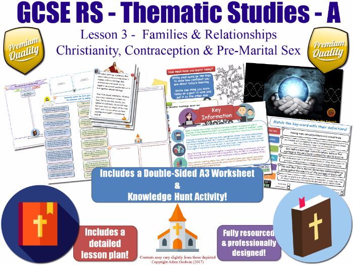 Sex, Pre-Marital Sex & Contraception [GCSE RS - Relationships & Families - L3/10] (Christianity)