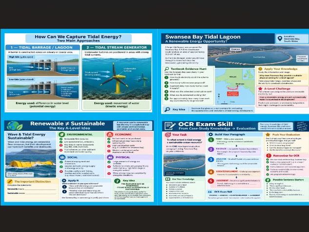 OCR A Level Geography Exploring Oceans: Can Waves and Tides Provide a Sustainable Source of Energy?