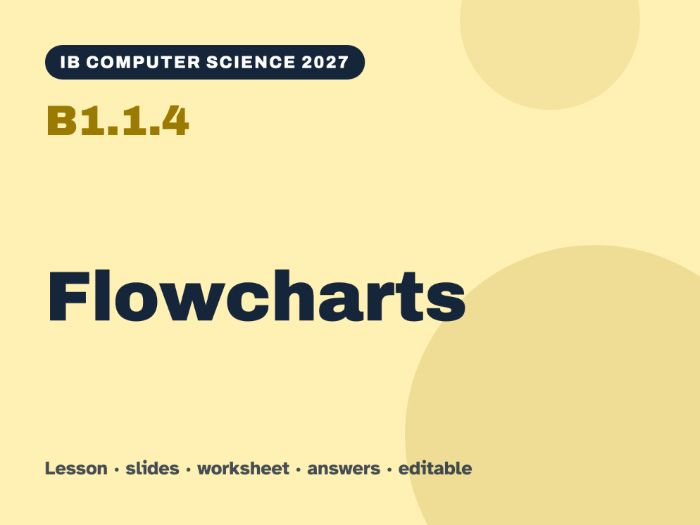 IB Computer Science 2027 – B1.1.4 Flowcharts – Lesson & Worksheet
