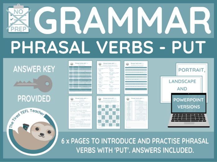 Phrasal Verbs with Put ESL Worksheets (PPT Version Included)