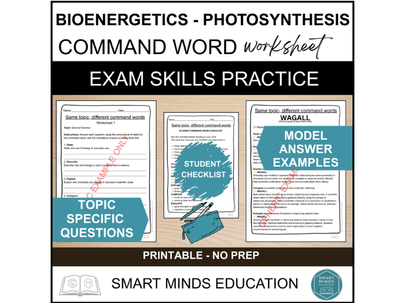 PHOTOSYNTHESIS | BIOLOGY REVISION WORKSHEET | SCIENCE EXAM PRACTICE | COMMAND WORDS