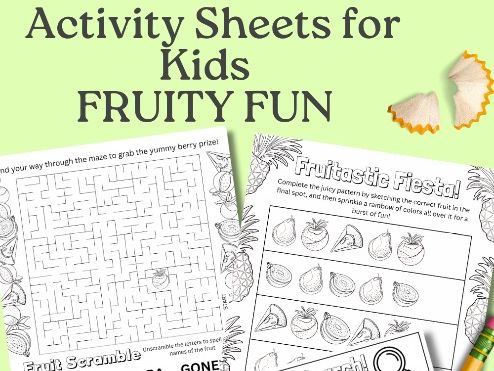Tropical Fruit Activity Placemats/Worksheets