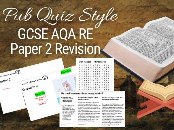 GCSE RE AQA P2  Revision ‘Pub Quiz’ (All 4 Themes, Fully Resourced Lesson)