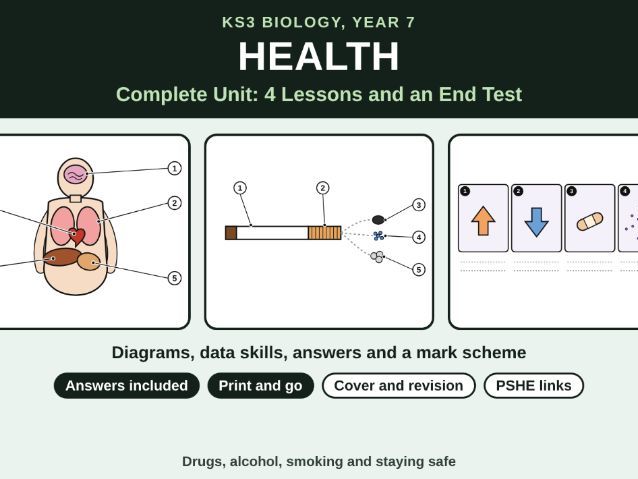 KS3 Biology Health Unit Bundle