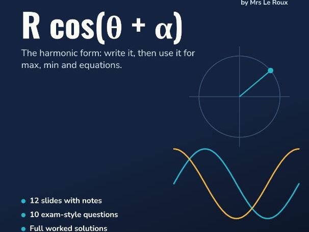 R cos(θ + α), the Harmonic form