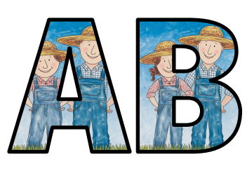 Farmer Dramatic Role Play Center Area Lettering Set Display Title Letters Numbers Signs