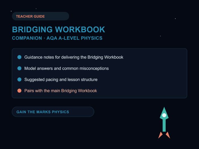 AQA A-Level Physics Bridging Workbook: Complete GCSE to Year 12 Transition Package Teacher Guide