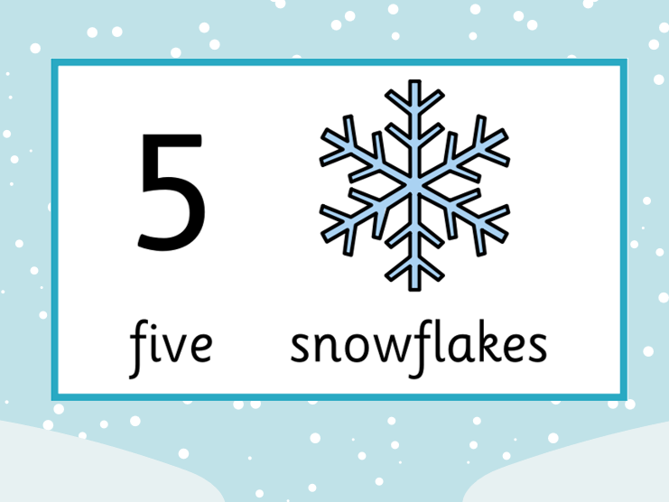 Snowflake Counting to Five – Interactive PowerPoint