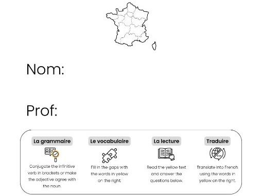 French GCSE Homework Booklet AQA