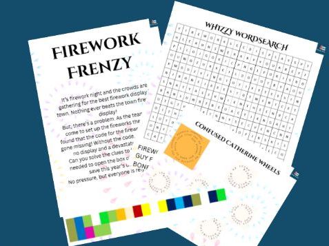 Firework Frenzy Escape Room Game Printable