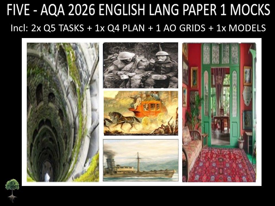 FIVE - AQA PAPER 1 | 2026 FULL MOCKS | Q5 TASKS | Q4 PLAN |AO GRIDS | MODELS