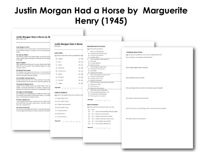 Justin Morgan Had a Horse by Marguerite Henry (1945) | Teaching Resources