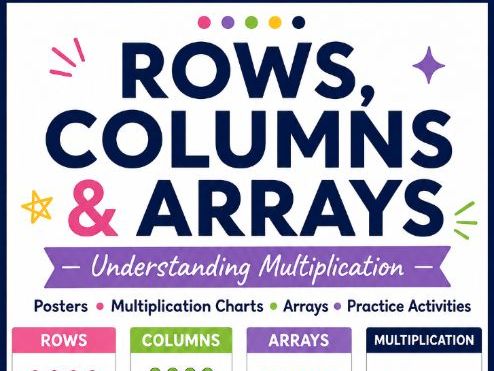 Rows, Columns & Arrays | Multiplication Posters & Charts | Grades 2–3