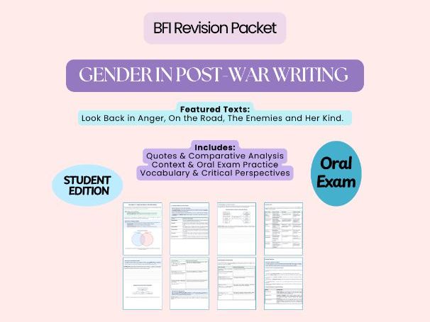 BFI Oral Exam Student Revision Pack – KI n°1: The Exploration of Gender in Post-War Writing