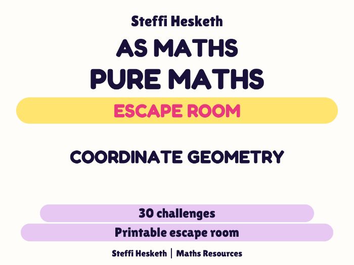 AS Level Coordinate Geometry Escape Room | 30 A Level Maths Challenges