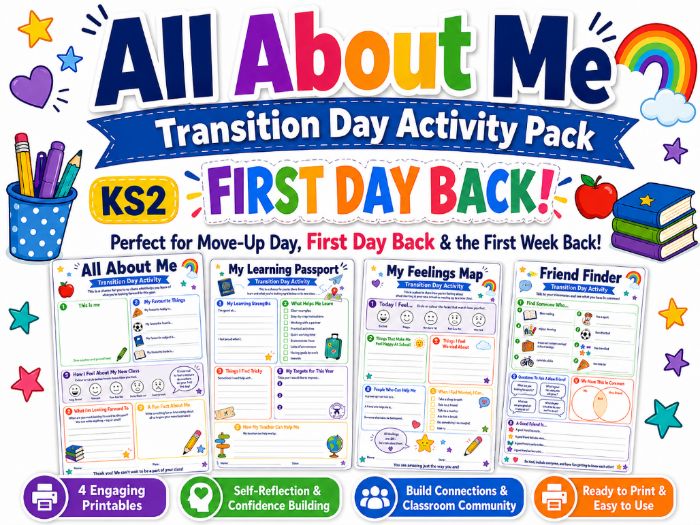 Transition Day Activity Pack | KS2 | First Day Back | Printable PDF