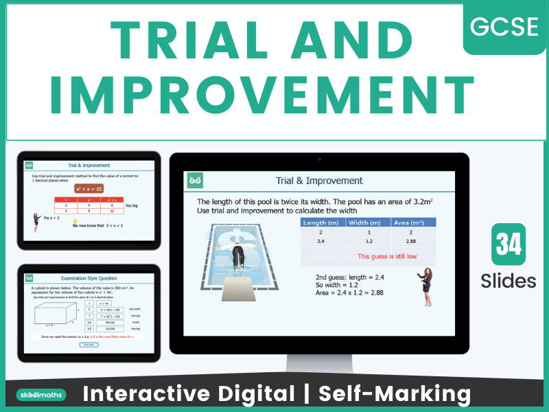Solving Equations by Trial & Improvement - GCSE Interactive Lesson