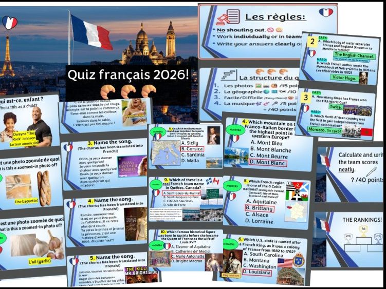 French MFL Quiz 2026 Half Term/End of Term