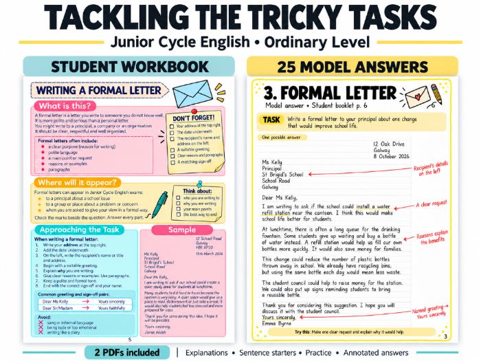 Tackling the Tricky Tasks – Ordinary Level Workbook & Model Answers Pack