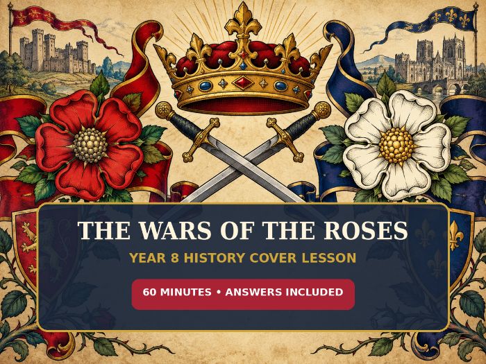Wars of the Roses Cover Lesson | Year 8 History | 60-Minute Worksheet and Answers