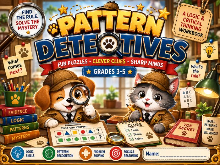 Pattern Detectives | Number & Visual Pattern Worksheets, Logic & Critical Thinking Grades 3–5