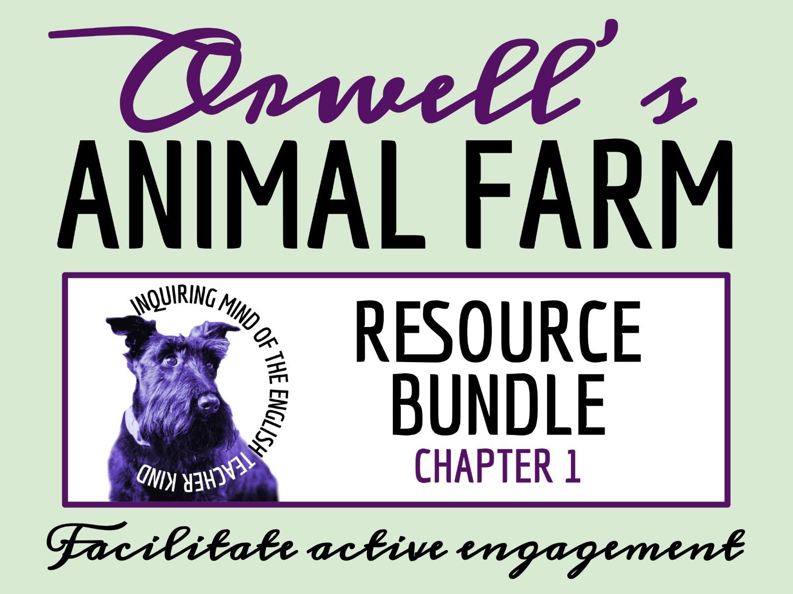 Animal Farm Chapter 1 Quiz, Literary Analysis Worksheet, and Vocabulary Activities