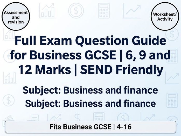 Business GCSE 4 6 9 | 12 Mark Exam Technique Guide | Scaffolded Worksheets Models Fits Edexcel AQA