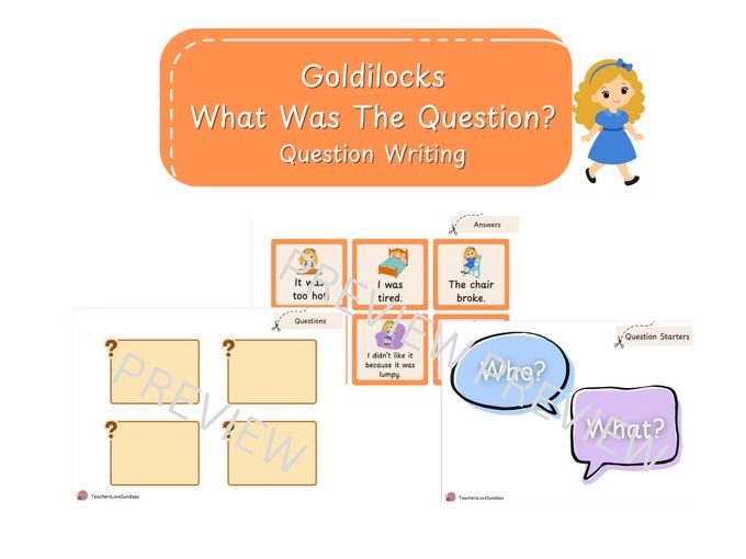 Goldilocks What Was the Question? Question Writing Activity