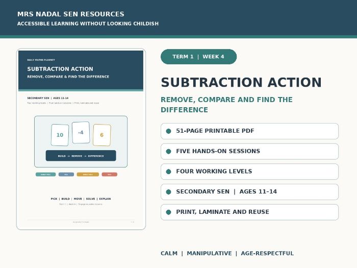 SEN Maths Fluency Week 4 | Subtraction Action