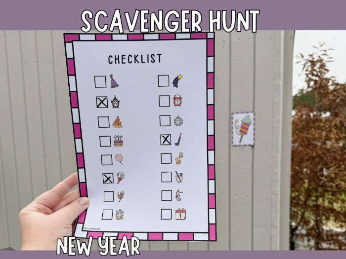 New Year Scavenger Hunt - Printable Game for Kids