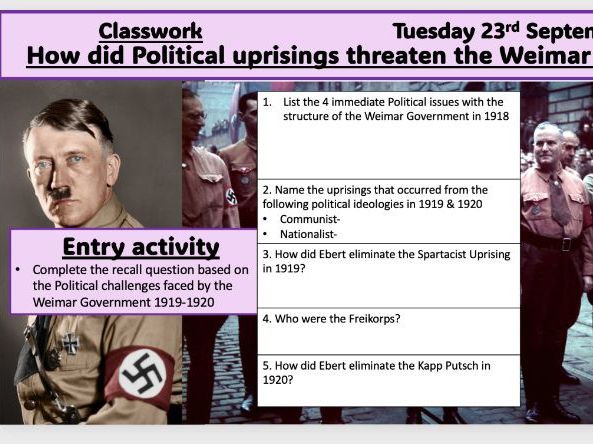 GCSE Democracy and Dictatorship- Part 1 LESSONS & WORKSHEETS