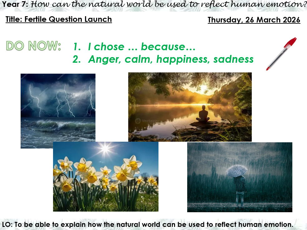 KS3 Nature Poetry Scheme of Work