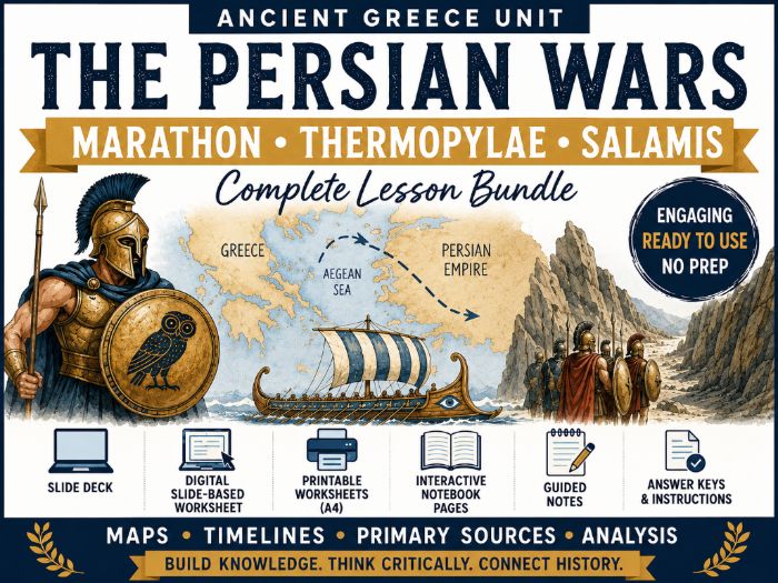 The Persian Wars Lesson Bundle - Ancient Greece Unit - Middle-School History