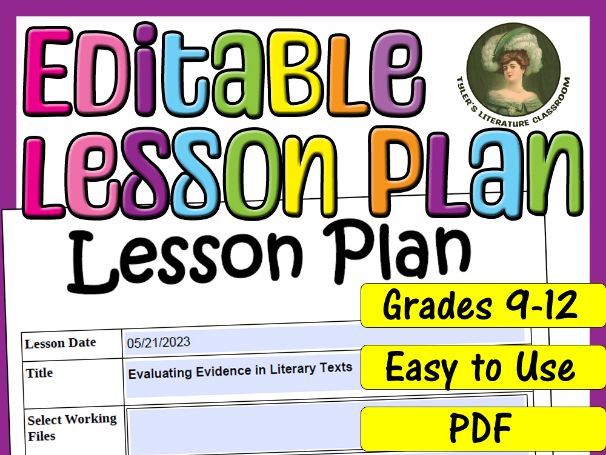 Evaluation of Evidence : Editable Lesson Plan for High School