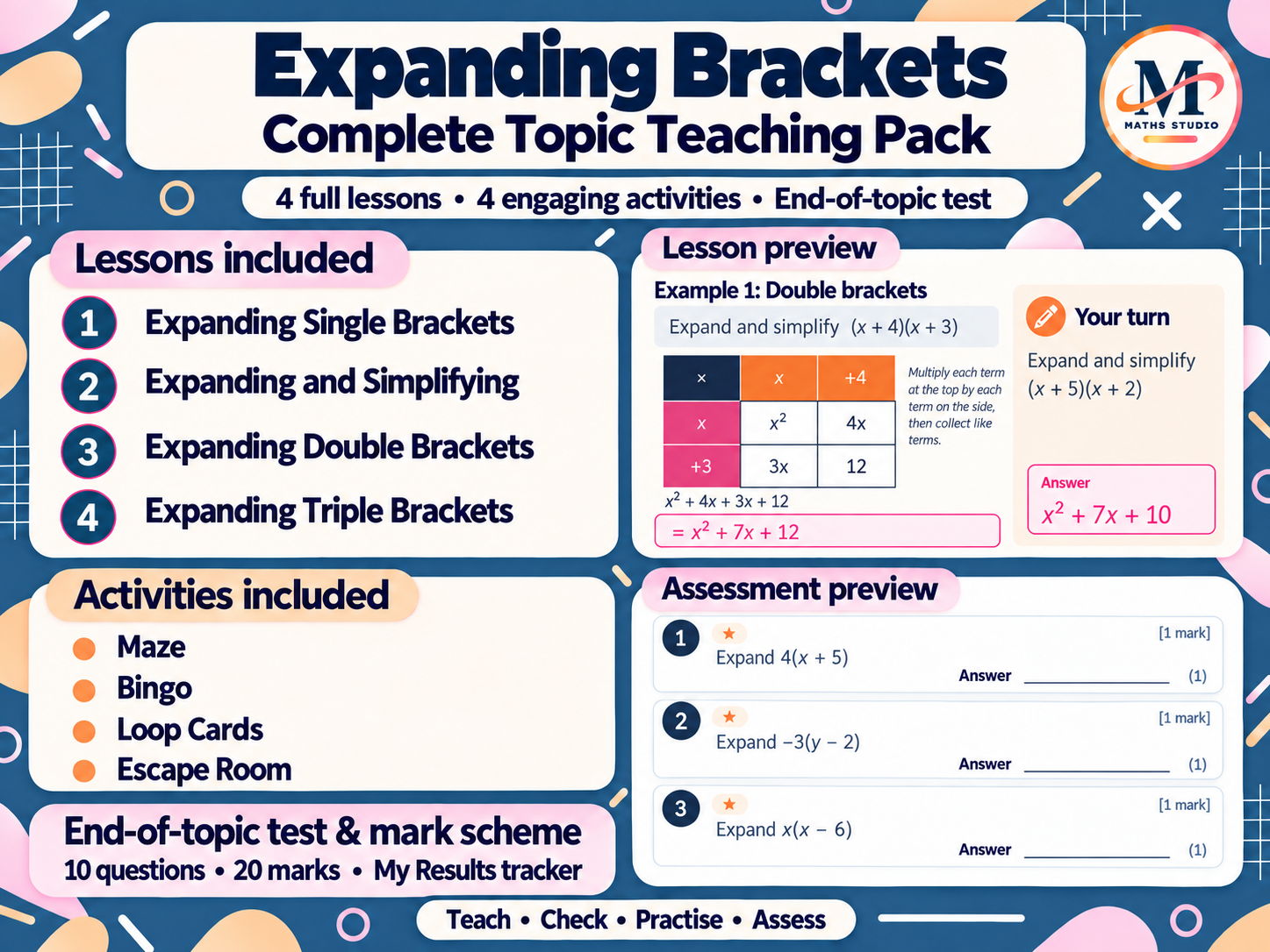 Expanding Brackets | Complete Topic Teaching Pack