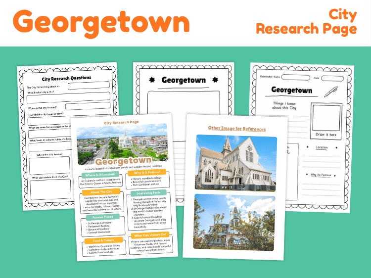 Georgetown Guyana City Research Project | Geography Worksheets