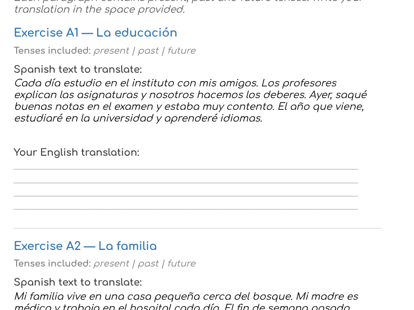 New Pearson GCSE (2024) Spanish H/F Translation booklets