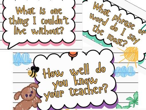 How well do you know your teacher quiz- end of term fun quiz