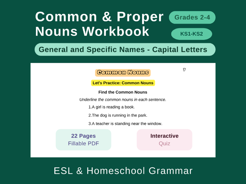 Common & Proper Nouns: US English K1-2